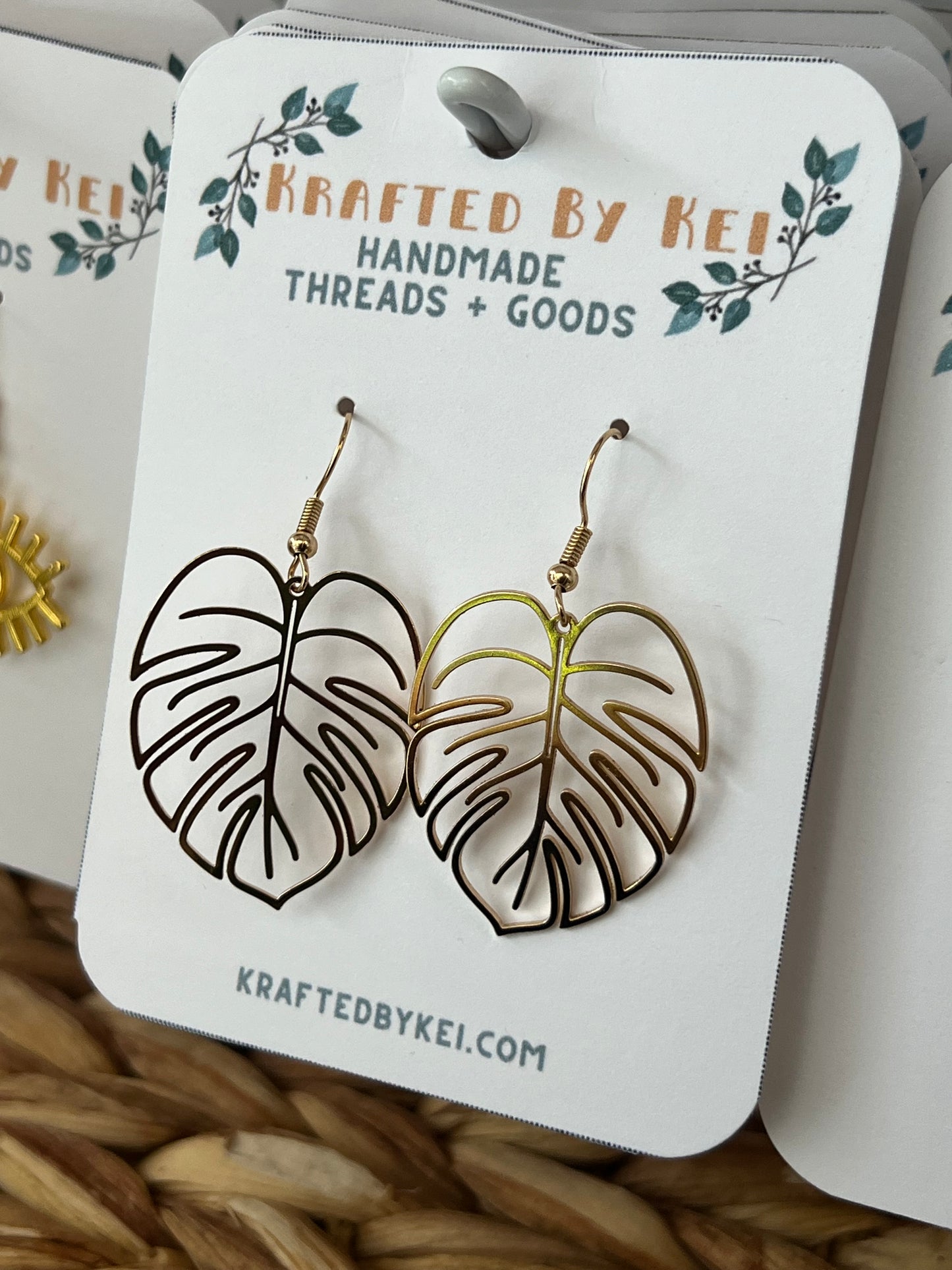 Monstera Leaf Earrings